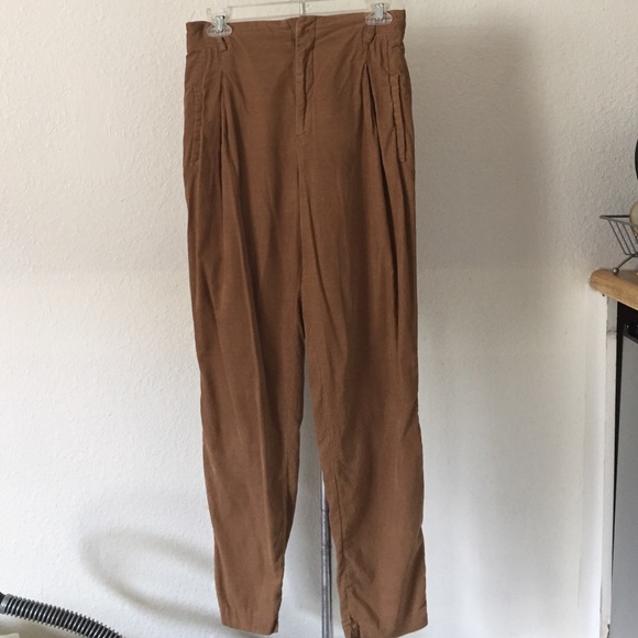 ZARA-tan high waisted corduroy pants