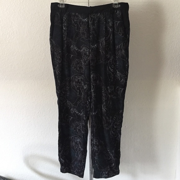 URBAN-silence and noise panther print trousers