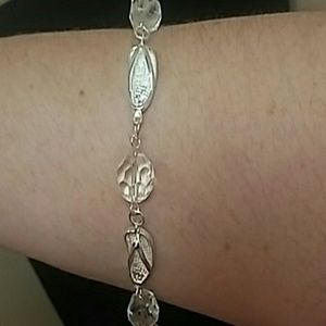 Silver flip flop bracelet