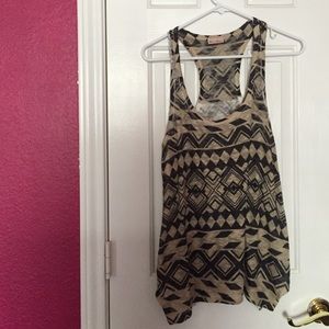 Beige and black tank top