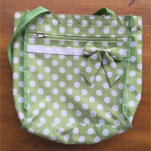 Green and White Polka Dot Tote Bag