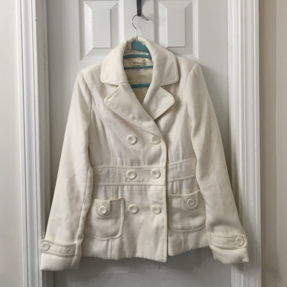 Cream/white pea coat from Forever21