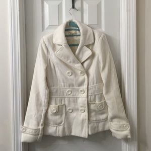 Cream/white pea coat from Forever21