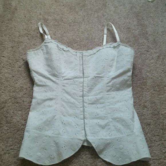 Corset style white crop top. Size small.