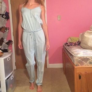 Denim imitation jump suit