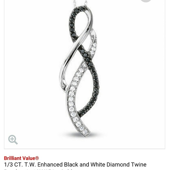 Black and White Diamond Twine Necklace
