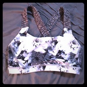 Grey graphic sports bra