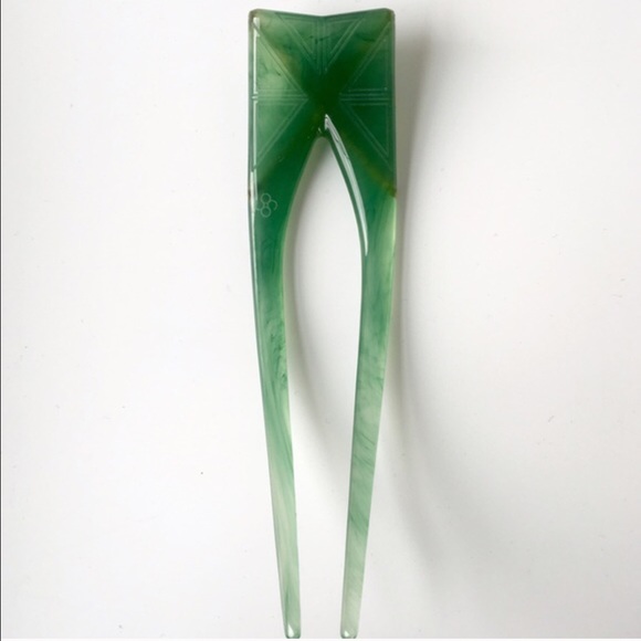LAST 1π² Colette Malouf Acrylic Jade Hair Pin - Picture 2 of 4