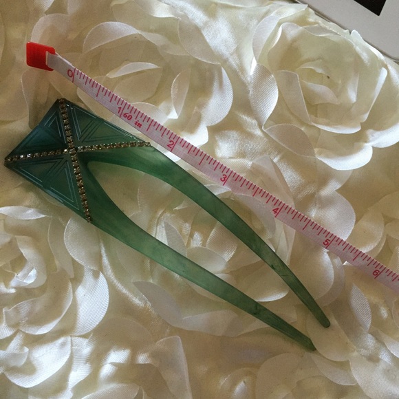 LAST 1π² Colette Malouf Acrylic Jade Hair Pin - Picture 4 of 4