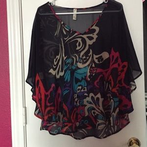 Navy colorful blouse