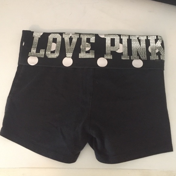 PINK polka dot yoga shorts - Picture 1 of 3