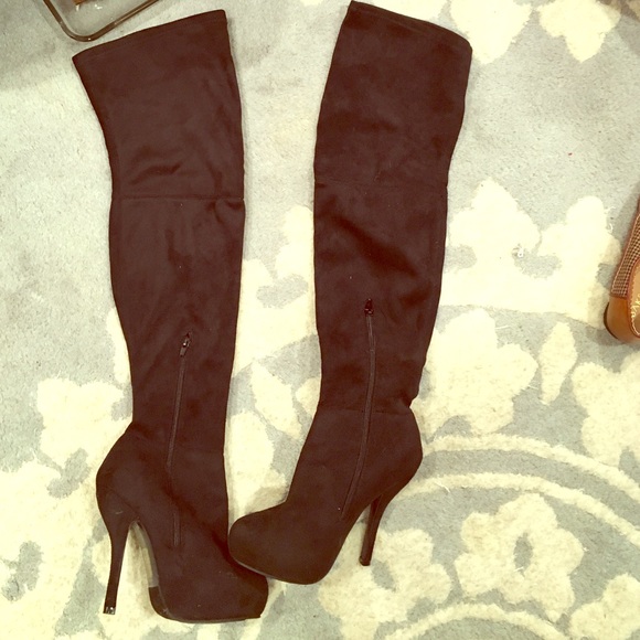 Suede over the knee boots