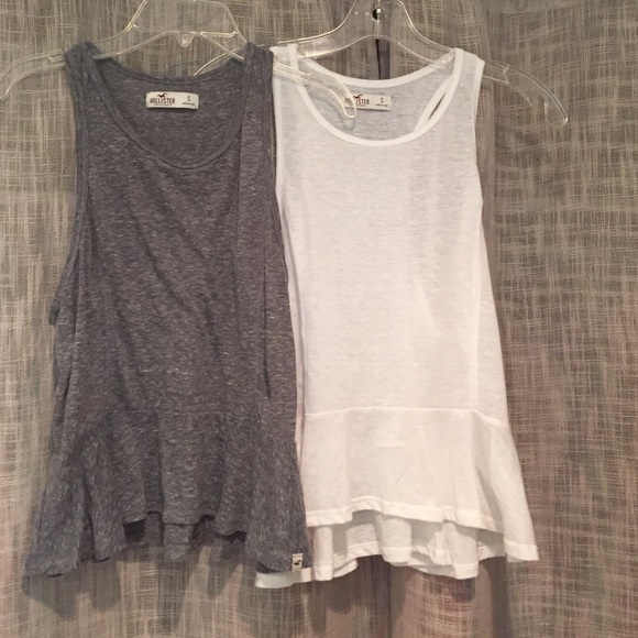 Two hollister peplum tops