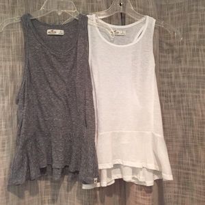 Two hollister peplum tops