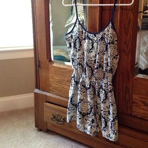 Blue and white romper