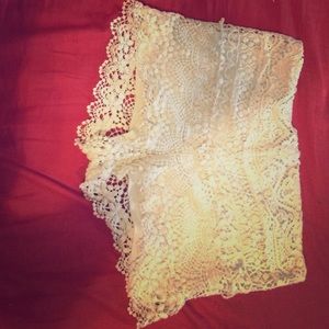 Size 12 white crochet shorts