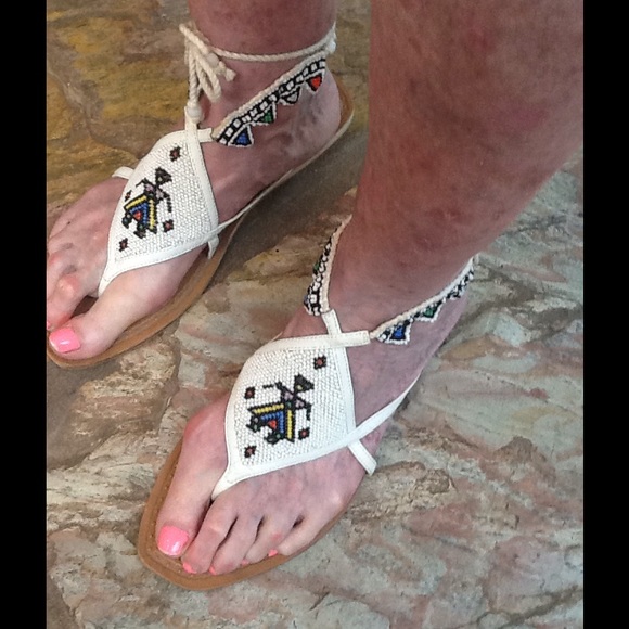 Cute sandals beaded with ankle strap 10 m