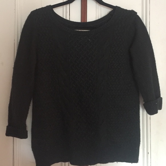 Dark green sweater with knit design