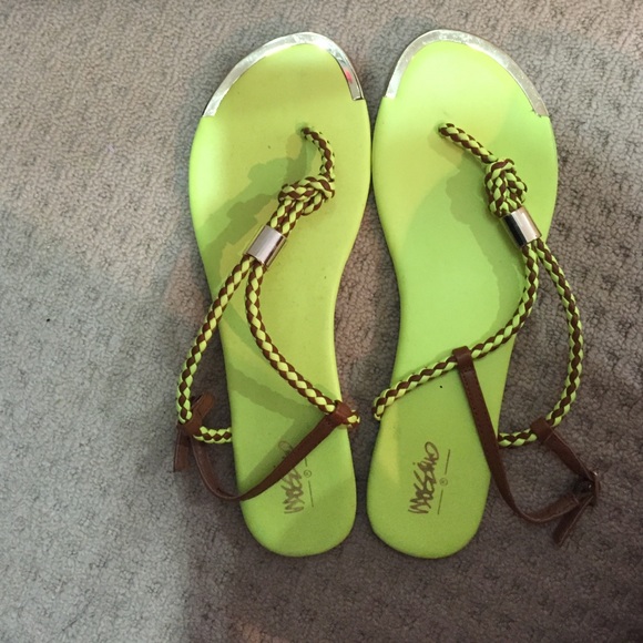 Neon yellow sandals