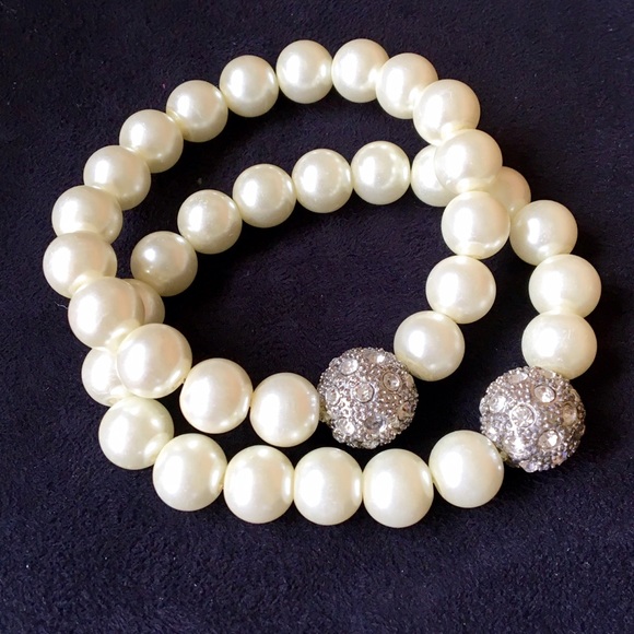 Pearl & Rhinestone Beaded Bracelets