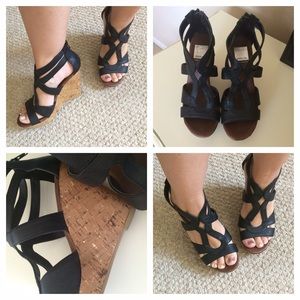 Dolce Vita Brand by Target Black Strappy Wedges