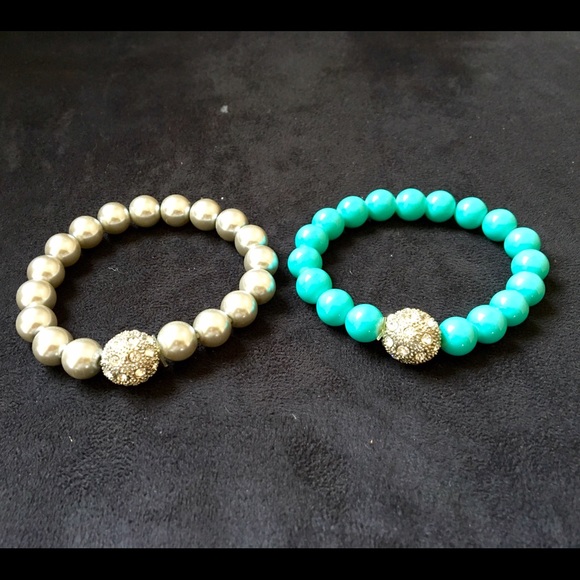 Silver & Turquoise Beaded Bracelets