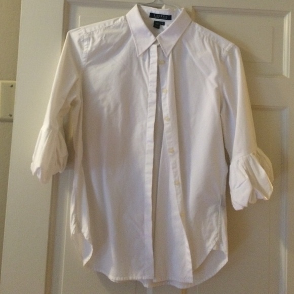 White cotton button up top