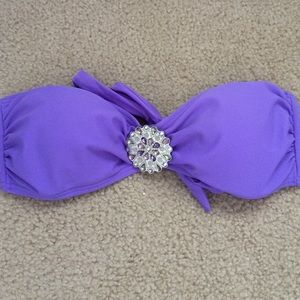 Cute Purple Bandeau Swimsuit