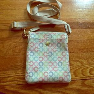 Leather Coach purse -multicolor cross body