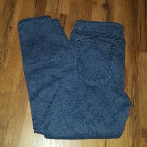 Floral print jeans
