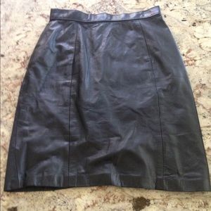 High waisted genuine leather high waist skirt