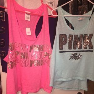 TRADE. VS PINK BLING TANKS