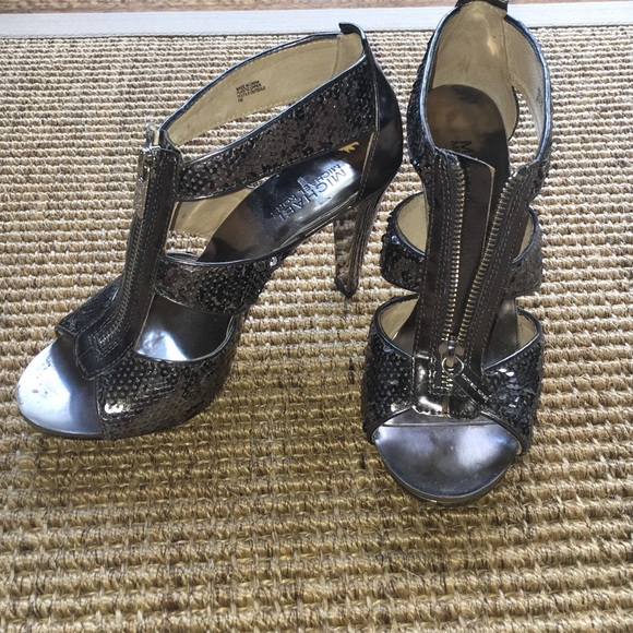 Michael Kors Berkley sequined leather heels