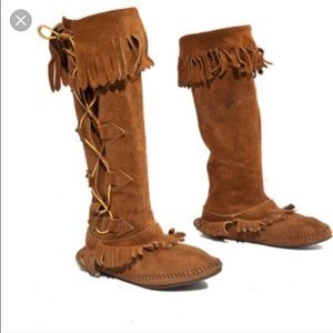 Vintage Knee High Moccasins festival wear