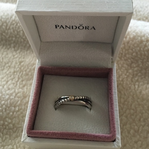 Pandora Rising Star two tone ring.