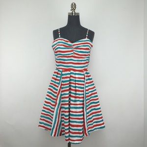 Jack red/white/blue striped pleated mini dress Jack red/white/blue striped pleated mini dress