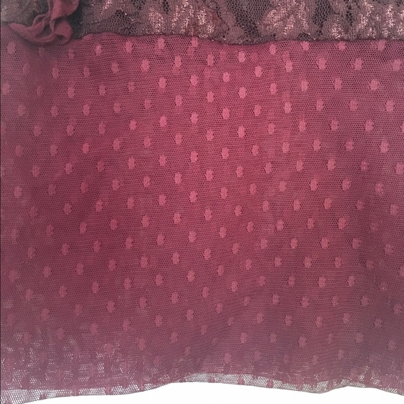 Free People Intricate Maroon Lace Top - Picture 3 of 4