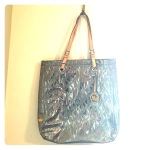 Silver Micheal Kors Tote