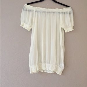 Forever 21 Sheer Off-the-shoulder Top