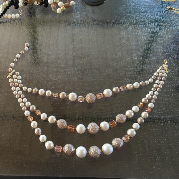 Pink and Pearl Multi-layered Choker