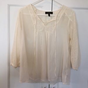 Jessica Simpson cream peasant blouse