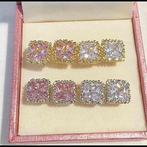 4 pairs CZ earrings