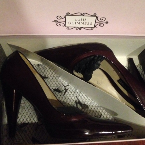 Lulu Guiness Burgundy Zahara heels - Picture 4 of 4