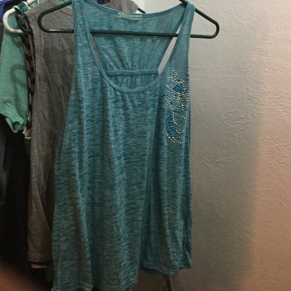 Blue razor back tank