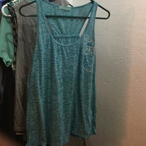 Blue razor back tank