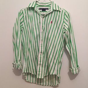 Ralph Lauren Green Striped Button Down