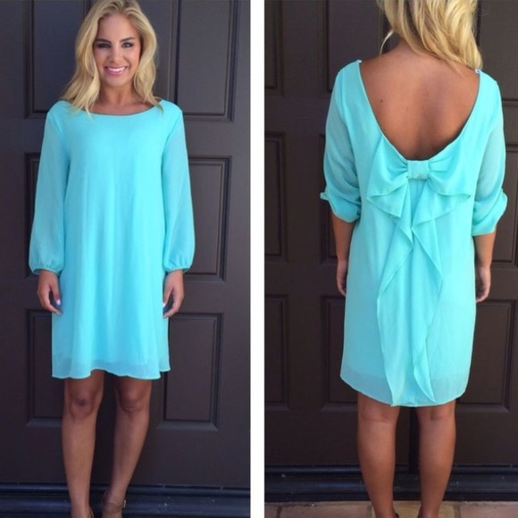 3/4 Sleeve Bow Dress