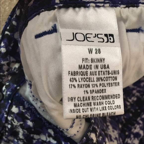 Joes Skinny Electric Blue Patterned Jeans - Picture 3 of 3