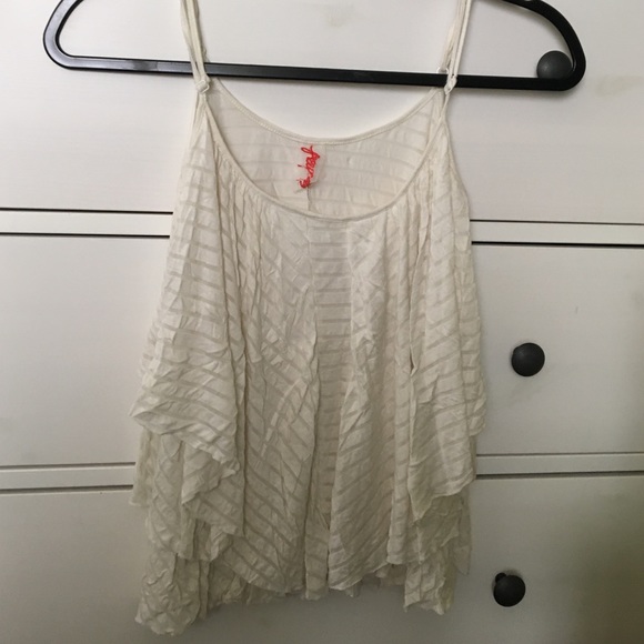 White Ruffled tank top