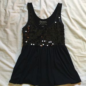 Black sequin tank top